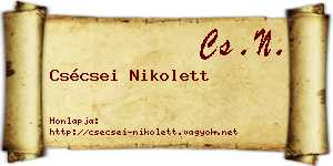 Csécsei Nikolett névjegykártya