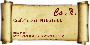 Csécsei Nikolett névjegykártya