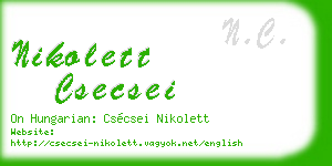 nikolett csecsei business card